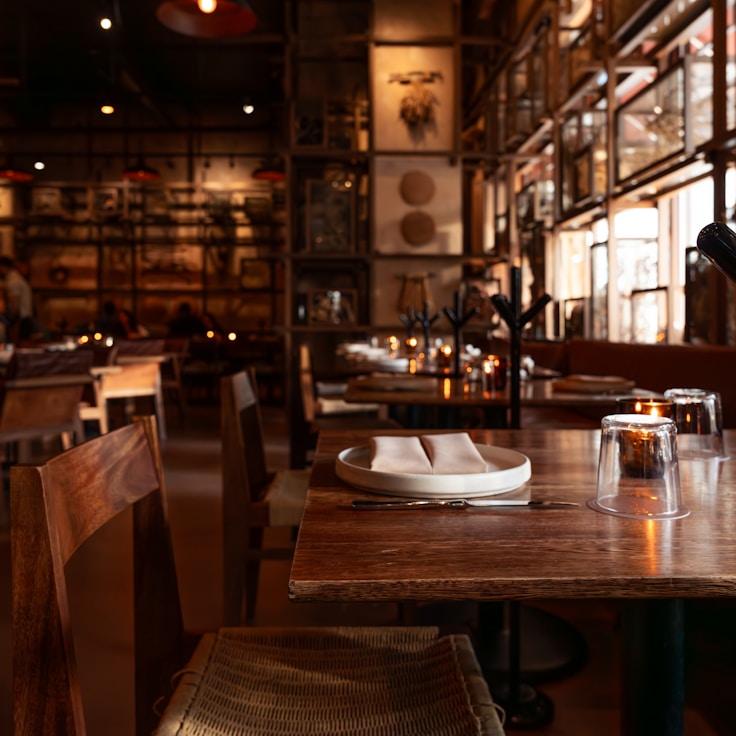 Restaurant interior with private family seating